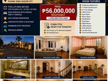 RUSH SALE -PRIME RESIDENTIAL PROPERTY IN MAPAYAPA VILLAGE 1, PASONG TAMO ,QUEZON CITY
