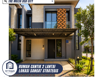 DIJUAL RUMAH CANTIK 2 LANTAI SIAP HUNI POSISI HOEK DI THE MOZIA BSD (LSB49)