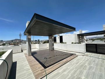 DEPARTAMENTO FLEX AMUEBLADO EN RENTA LEON GTO ZONA NORTE CON ROOF GARDEN PRIVADO A 5 MIN DEL PARQUE LOS CÁRCAMOS.