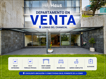DEPARTAMENTO EN VENTA EN LOMAS DEL CHAMIZAL, CUAJIMALPA DE MORELOS