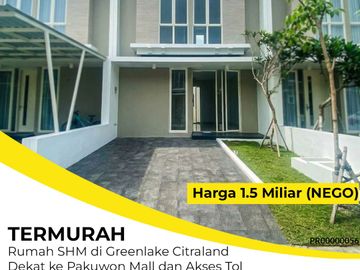 Rumah Dijual Greenlake Citraland Surabaya Barat, Termurah di Kelasnya