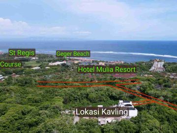DIJUAL TANAH OCEAN VIEW BANGUNAN LANTAI 2 DENGAN KAWASAN KOMPLEK VILLA MEWAH DI NUSA DUA / SAWANGAN - BALI