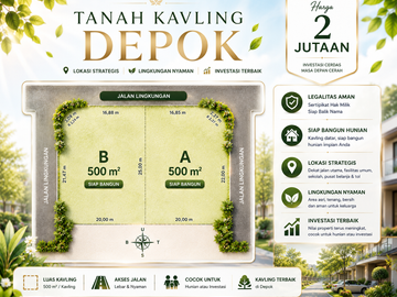Tanah Kavling 2 Jt-an SHM, 10 Menit ke Terminal Pondok Cabe