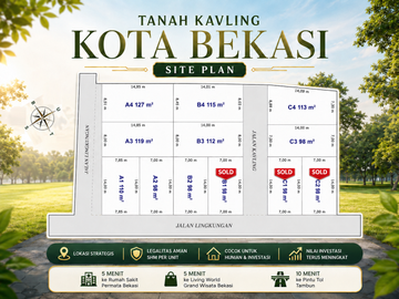 Tanah Kavling Murah, 10 menit ke Gerbang Tol Tambun, SHM 2 Jt-an