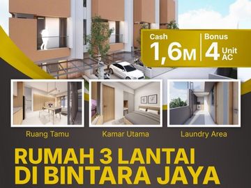 RUMAH MURAH MEWAH 3 LANTAI SIAP HUNI BISA CASH ATAU KPR TANPA DP BINTARA JAYA BEKASI  BARAT