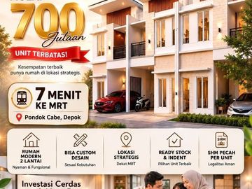 Rumah S7 Pondok Cabe, Murah Mewah 2 LANTAI Baru di Tangsel Kota Tangerang Selatan Dijual