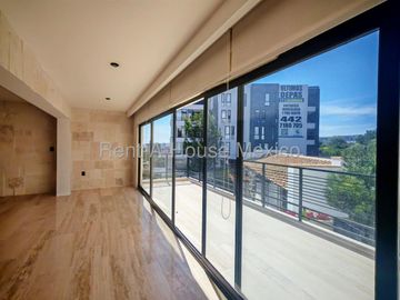 Departamento en renta con terraza y vista a áreas verdes en Zibatá – Querétaro