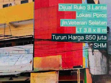 Dijual Ruko 3 lt di Jl. Veteran Selatan Makassar