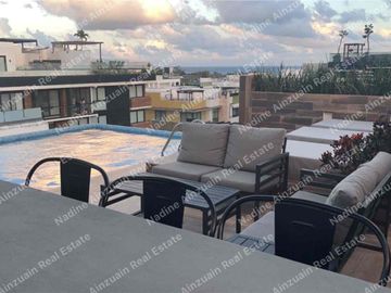 SE RENTA DEPARTAMENTO AMUEBLADO EN CONDOMINIO MENESSE QUINTA MAR PLAYA DEL CARMEN QUINTANA ROO,  2 RECÁMARAS, AMENIDADES, SEGURIDAD 24 HORAS.