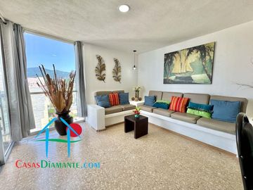 Departamento de playa con terraza y vista al mar