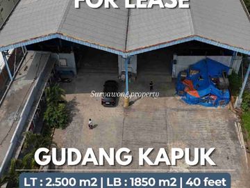Gudang Terbuka Kapuk Lt 2500 m² ada Crane Akses 40feet