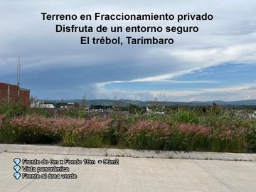 Terreno en Venta en Fraccionamiento Privado, Tarímbaro! 🏡  Construye la casa de tus sueños en un entorno seguro, tranquilo y con excelente ubicación
