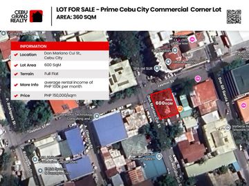 Prime 600 SqM Corner Commercial  Lot for Sale in Cebu City