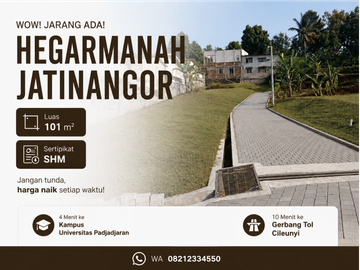 Jarang Ada! Kavling SHM 101 m² di Hegarmanah Jatinangor, Hanya 4 Menit ke Unpad