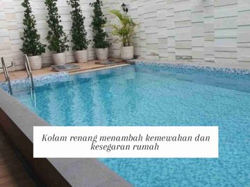 DIJUAL Rumah 3 lantai dengan kolam renang, full furnished & siap huni.