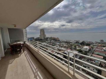Arriendo departamento amoblado año corrido de 2 dormitorios con panorámica vista al mar en Las pimpinelas, Concón: