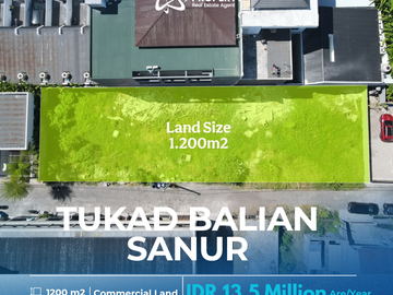 STRATEGIC LAND FOR LEASE – TUKAD BALIAN, SANUR, BALI