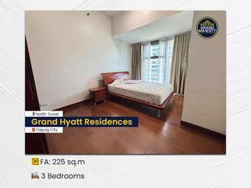 Premium 3-Bedroom Corner Condominium for Lease at Grand Hyatt Manila Residences, Taguig City
