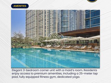 Premium 3-Bedroom Corner Condominium for Lease at Grand Hyatt Manila Residences, Taguig City