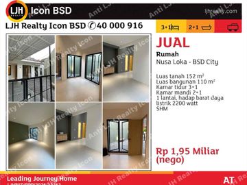 Rumah 2lt di Nusaloka BSD city