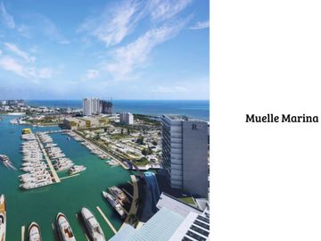 Departamento en Puerto Cancún, golf, club de playa, alberca común, en venta