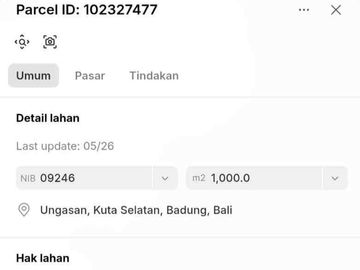 lahan kosong di jalan utama Bali cliff cocok untuk bisnis komersil villa atau homestay