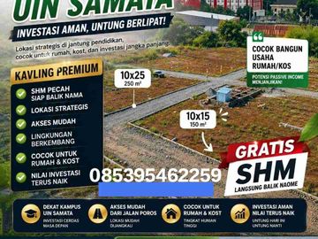 TANAH KAVLING DEKAT KAMPUS UIN SAMATA