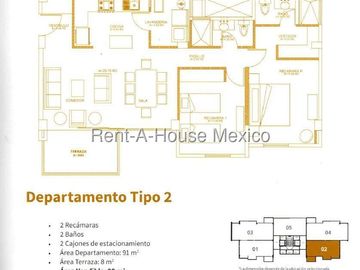Departamento en Renta, Amueblado, El Refugio, 2 recámaras, 2 estac. , Alberca, gimnasio, canchas.