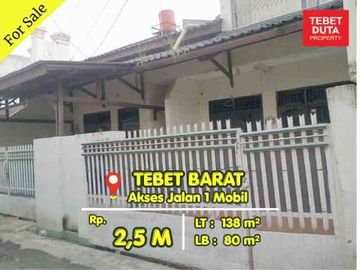 Dijual Rumah Tebet Barat Dekat Taman Eco Park Lokasi Strategis Jalan 1 Mobil