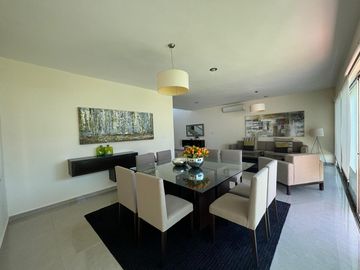 Casa en renta amueblada con piscina y páneles en privada