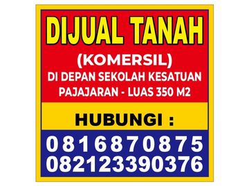 jual tanah sangat strategis di depan sekolah kesatuan dan hotel ririn dekat jalan pajajaran bogor kota