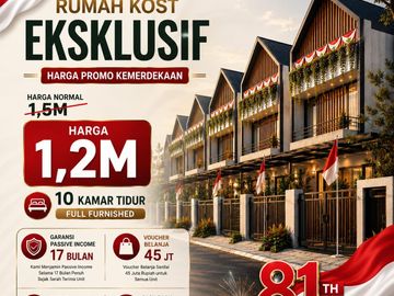 Aset Kost Dijual SHM Split 5 Menit Kampus ITN Malang Kamar Mandi Dalam Semua