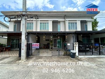 Two-story townhome, 18.7 sq.wah, Pruksa Ville 92 Onnut-Suvarnabhumi, near Suvarnabhumi Airport, Soi Ladkrabang 14/1, Ladkrabang Road, Bang Phli, Samut