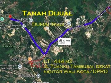 Tanah kosong  berlokasi di Jln Tuanku Tambusai seluas 440 M2 , dekat kantor Walikota , DPRD, exit toll Pekan Baru - Dumai  dan bandara Pinang Kampai