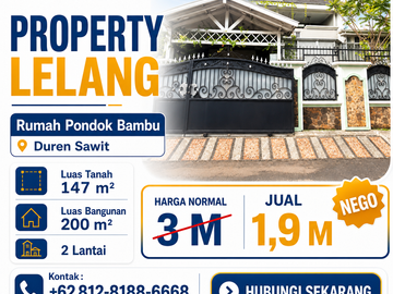 Dijual Rumah Pondok Bambu, Kec. Duren Sawit, Harga Murah Lokasi Jakarta Timur