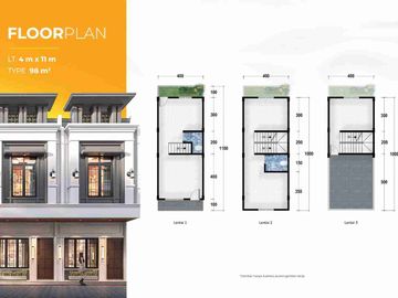 JUAL TOWNHOUSE/VILLA AREA JALAN BAMBU - KRAKATAU DEKAT SEKOLAH BIM