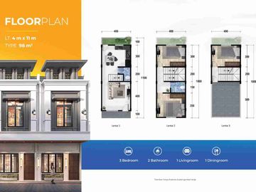 JUAL TOWNHOUSE/VILLA AREA JALAN BAMBU - KRAKATAU DEKAT SEKOLAH BIM