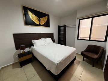 Departamento Amueblado en Renta de 2 Recámaras en Av. 135 Cancún | Planta Baja con Alberca y Gimnasio