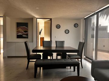 RENTA DEPARTAMENTO AMUEBLADO DE 2 RECÁMARAS Y TERRAZA PRIVADA EN COLONIA LA PAZ