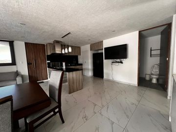 RENTA DEPARTAMENTO AMUEBLADO DE 2 RECÁMARAS Y TERRAZA PRIVADA EN COLONIA LA PAZ