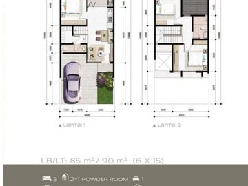 DISEWAKAN Rumah 2 Lantai dengan Lingkungan yang Nyaman di Cluster Aeris, Citra Garden Serpong, Tanggerang