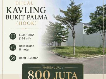 5,5 Juta/mtr‼️Termurah Kavling Hook Bukit Palma Citraland