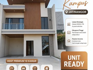 Rumah Kost Unit ready bangunan baru 10 kamar full furnish lokasi favorit mahasiswa tinggal jalan kaki ke kampus