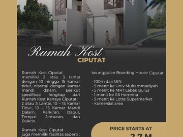 INVESTASI KOSAN 15, 10 DAN 4 KAMAR SIAP HUNI DEKAT UIN CIPUTAT TANGGERANG SELATAN