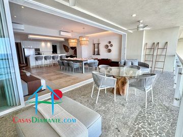 Departamento en renta vacacional con terraza y vista al mar