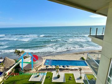 Departamento en renta vacacional con terraza y vista al mar