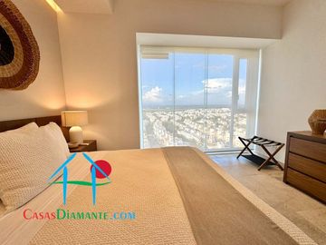 Departamento en renta vacacional con terraza y vista al mar