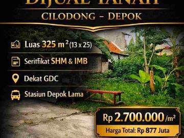 TANAH SHN 325 COCOK BANGUN KONTRAKAN/ 30 KAMAR KOS AKSES MOBIL