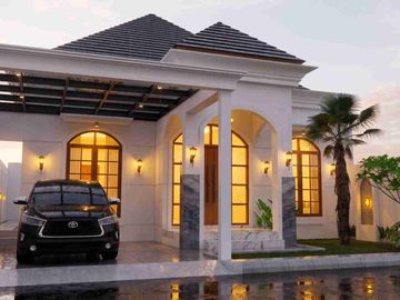 RUMAH MEWAH AMERICAN CLASSIC  KONSEP VILLA - FULL FURNISHED DENGAN PRIVAT POOL DI WEDOMARTANI DEKAT JOGJABAY