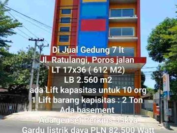Dijual dan Disewakan Ruko 7 lt di Jl. Ratulangi Makassar